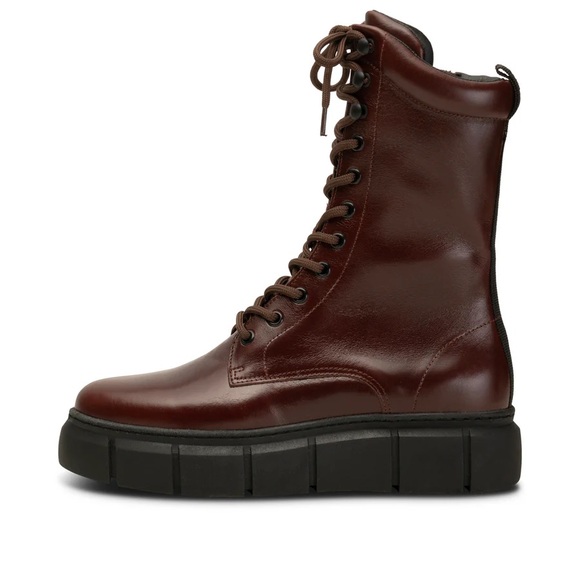 shoe the bear Shoes - New Shoe The Bear Denmark Tove Lace Up Platform Combat Boots Brown NEW